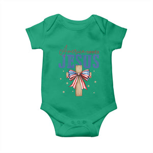 Funny America Needs Jesus Baby Onesie 4th Of July Patriotic Christian Coquette Bow TS11 Irish Green Print Your Wear