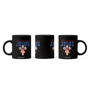 Funny America Needs Jesus Coffee Mug 4th Of July Patriotic Christian Coquette Bow TS11 Print Your Wear