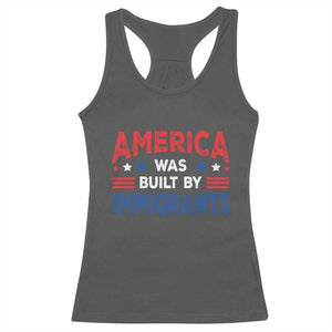 Funny America Was Built By Immigrants Racerback Tank Top Stars Stripes TS11 Dark Heather Print Your Wear