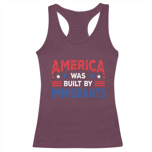 Funny America Was Built By Immigrants Racerback Tank Top Stars Stripes TS11 Maroon Print Your Wear