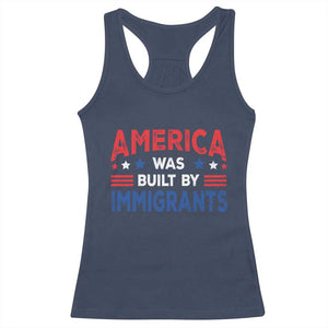Funny America Was Built By Immigrants Racerback Tank Top Stars Stripes TS11 Navy Print Your Wear