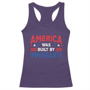 Funny America Was Built By Immigrants Racerback Tank Top Stars Stripes TS11 Purple Print Your Wear
