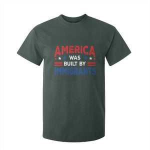 Funny America Was Built By Immigrants T Shirt For Kid Stars Stripes TS11 Dark Forest Green Print Your Wear