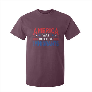 Funny America Was Built By Immigrants T Shirt For Kid Stars Stripes TS11 Maroon Print Your Wear