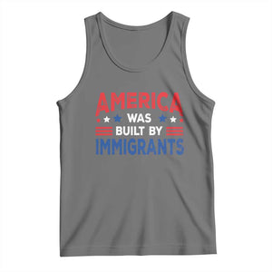 Funny America Was Built By Immigrants Tank Top Stars Stripes TS11 Black Heather Print Your Wear