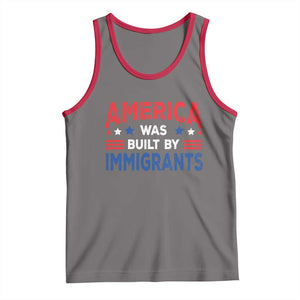 Funny America Was Built By Immigrants Tank Top Stars Stripes TS11 Deep Heather Red Print Your Wear