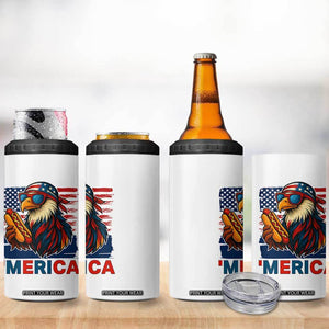 Funny American Eagle Eating Hot Dog 4 in 1 Can Cooler Tumbler 4th Of July Party Patriotic USA Flag TS02 Print Your Wear