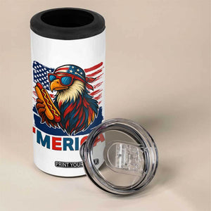 Funny American Eagle Eating Hot Dog 4 in 1 Can Cooler Tumbler 4th Of July Party Patriotic USA Flag TS02 Print Your Wear