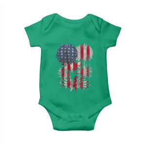 Funny American Fireworks Patriotic July 4th US Flag Baby Onesie TS11 Irish Green Print Your Wear