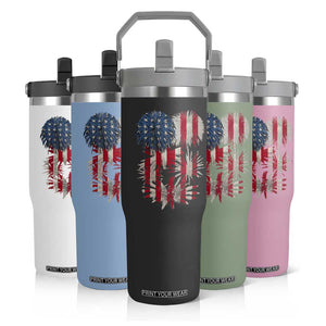 Funny American Fireworks Patriotic July 4th US Flag Flip Straw Tumbler TS11 Print Your Wear