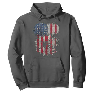 Funny American Fireworks Patriotic July 4th US Flag Hoodie TS11 Dark Heather Print Your Wear