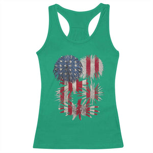 Funny American Fireworks Patriotic July 4th US Flag Racerback Tank Top TS11 Irish Green Print Your Wear