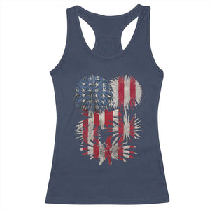 Funny American Fireworks Patriotic July 4th US Flag Racerback Tank Top TS11 Navy Print Your Wear