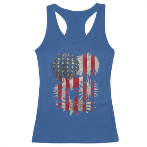 Funny American Fireworks Patriotic July 4th US Flag Racerback Tank Top TS11 Royal Blue Print Your Wear