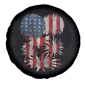 Funny American Fireworks Patriotic July 4th US Flag Spare Tire Cover TS11 Print Your Wear