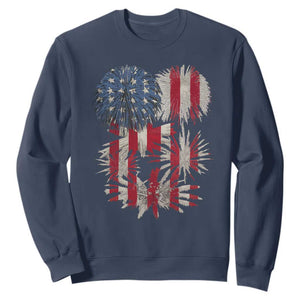 Funny American Fireworks Patriotic July 4th US Flag Sweatshirt TS11 Navy Print Your Wear