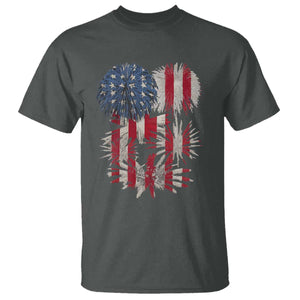 Funny American Fireworks Patriotic July 4th US Flag T Shirt TS11 Dark Heather Print Your Wear