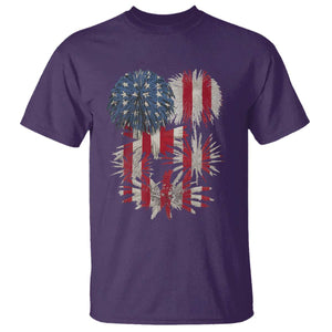 Funny American Fireworks Patriotic July 4th US Flag T Shirt TS11 Purple Print Your Wear