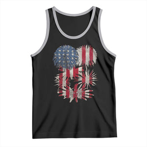 Funny American Fireworks Patriotic July 4th US Flag Tank Top TS11 Black Athletic Heather Print Your Wear