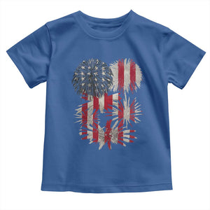 Funny American Fireworks Patriotic July 4th US Flag Toddler T Shirt TS11 Royal Blue Print Your Wear