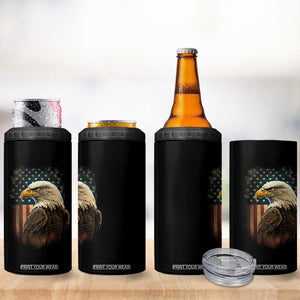 Funny American Flag Bald Eagle Patriotic 4th of July 4 in 1 Can Cooler Tumbler TS11 Print Your Wear