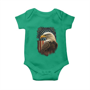 Funny American Flag Bald Eagle Patriotic 4th of July Baby Onesie TS11 Irish Green Print Your Wear