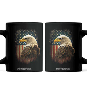 Funny American Flag Bald Eagle Patriotic 4th of July Coffee Mug TS11 Black Print Your Wear