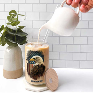 Funny American Flag Bald Eagle Patriotic 4th of July Glass Can TS11 Print Your Wear