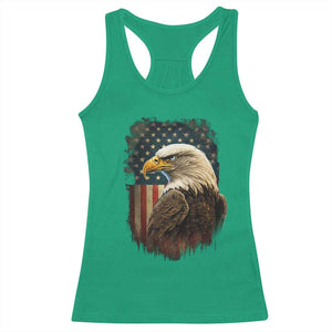 Funny American Flag Bald Eagle Patriotic 4th of July Racerback Tank Top TS11 Irish Green Print Your Wear