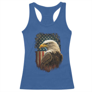 Funny American Flag Bald Eagle Patriotic 4th of July Racerback Tank Top TS11 Royal Blue Print Your Wear
