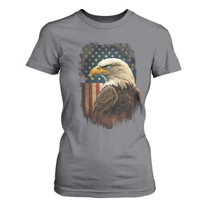 Funny American Flag Bald Eagle Patriotic 4th of July T Shirt For Women TS11 Charcoal Print Your Wear