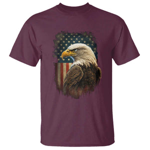 Funny American Flag Bald Eagle Patriotic 4th of July T Shirt TS11 Maroon Print Your Wear
