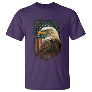 Funny American Flag Bald Eagle Patriotic 4th of July T Shirt TS11 Purple Print Your Wear