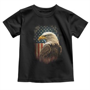 Funny American Flag Bald Eagle Patriotic 4th of July Toddler T Shirt TS11 Black Print Your Wear