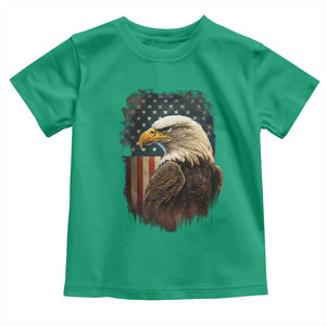 Funny American Flag Bald Eagle Patriotic 4th of July Toddler T Shirt TS11 Irish Green Print Your Wear