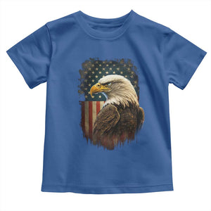Funny American Flag Bald Eagle Patriotic 4th of July Toddler T Shirt TS11 Royal Blue Print Your Wear