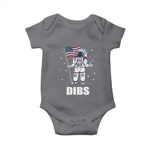 Funny Astronaut Dibs Moon Landing Baby Onesie Patriotic Space USA Meme for 4th of July TS10 Charcoal Print Your Wear