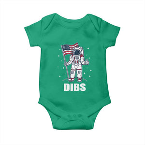 Funny Astronaut Dibs Moon Landing Baby Onesie Patriotic Space USA Meme for 4th of July TS10 Irish Green Print Your Wear