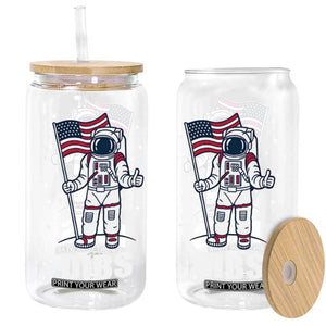 Funny Astronaut Dibs Moon Landing Glass Can Patriotic Space USA Meme for 4th of July TS10 Black Print Your Wear