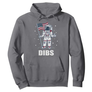 Funny Astronaut Dibs Moon Landing Hoodie Patriotic Space USA Meme for 4th of July TS10 Charcoal Print Your Wear