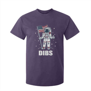 Funny Astronaut Dibs Moon Landing T Shirt For Kid Patriotic Space USA Meme for 4th of July TS10 Purple Print Your Wear