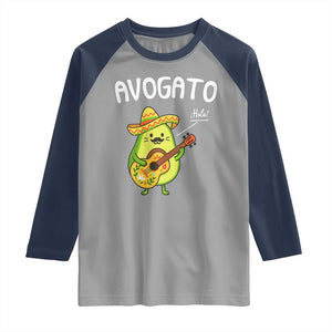 Funny Avocado Cat Avogato Raglan Shirt Cinco De Mayo Mexican TS11 Sport Gray Navy Print Your Wear