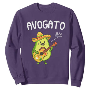 Funny Avocado Cat Avogato Sweatshirt Cinco De Mayo Mexican TS11 Purple Print Your Wear