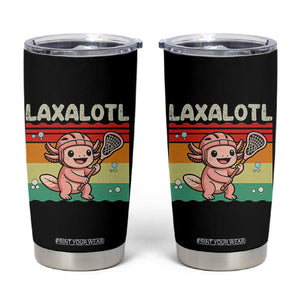Funny Axolotl Lacrosse LAX Laxalotl Tumbler Cup Lacrosse Player Retro Vintage TS11 Black Print Your Wear