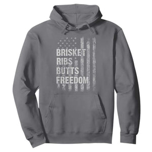 Funny BBQ Brisket Ribs Butts Freedom Hoodie 4th Of July Meat Smoking American Flag TS11 Charcoal Print Your Wear