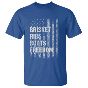 Funny BBQ Brisket Ribs Butts Freedom T Shirt 4th Of July Meat Smoking American Flag TS11 Royal Blue Print Your Wear