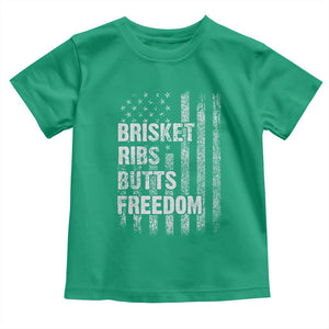 Funny BBQ Brisket Ribs Butts Freedom Toddler T Shirt 4th Of July Meat Smoking American Flag TS11 Irish Green Print Your Wear