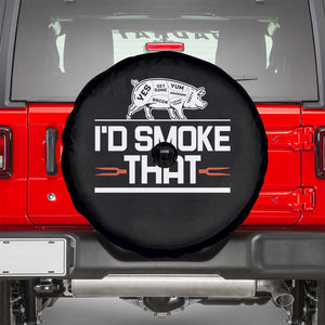 Funny BBQ I'd Smoke That Spare Tire Cover Chef Butcher Cook BBQ TS10 Black Print Your Wear