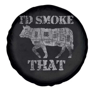 Funny BBQ Spare Tire Cover Chef Butcher Cook BBQ I'd Smoke That Cow Beef TS10 Print Your Wear