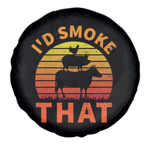 Funny BBQ Spare Tire Cover I'd Smoke That Barbecue Retro Grilling Gifts TS10 Print Your Wear
